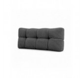 Coussin de dossier matelassé pour palettes | Velours côtelé | 120x40 cm | Couleur gris foncé