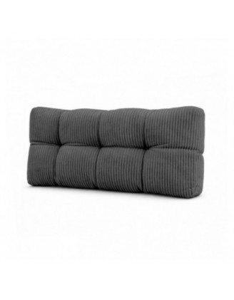 Coussin de dossier matelassé pour palettes | Velours côtelé | 120x40 cm | Couleur gris foncé