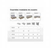 Coussin de dossier matelassé pour palettes | Velours côtelé | 120x40 cm | Couleur gris foncé