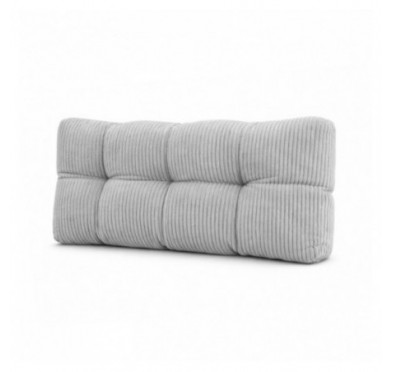 Coussin de dossier matelassé pour palettes | Velours côtelé | 120x40 cm | Couleur gris