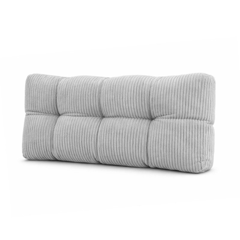 Coussin de dossier matelassé pour palettes | Velours côtelé | 120x40 cm | Couleur gris