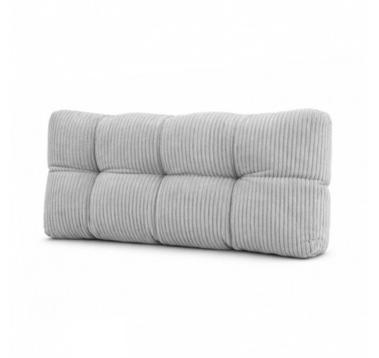 Coussin de dossier matelassé pour palettes | Velours côtelé | 120x40 cm | Couleur gris