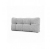 Coussin de dossier matelassé pour palettes | Velours côtelé | 120x40 cm | Couleur gris