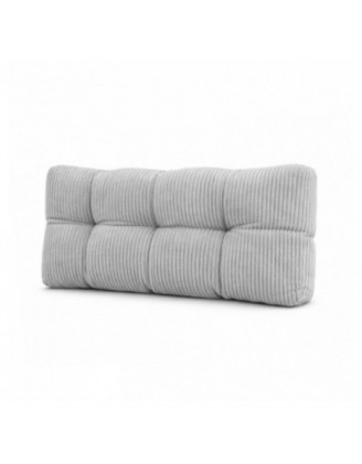 Coussin de dossier matelassé pour palettes | Velours côtelé | 120x40 cm | Couleur gris