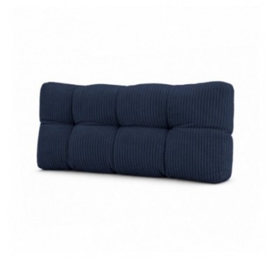 Coussin de dossier matelassé pour palettes | Velours côtelé | 120x40 cm | Couleur bleu foncé