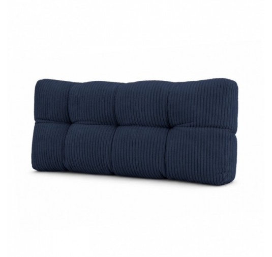 Coussin de dossier matelassé pour palettes | Velours côtelé | 120x40 cm | Couleur bleu foncé