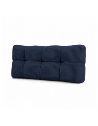 Coussin de dossier matelassé pour palettes | Velours côtelé | 120x40 cm | Couleur bleu foncé