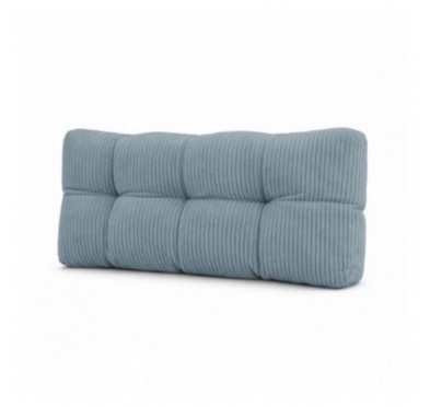 Coussin de dossier matelassé pour palettes | Velours côtelé | 120x40 cm | Couleur bleu