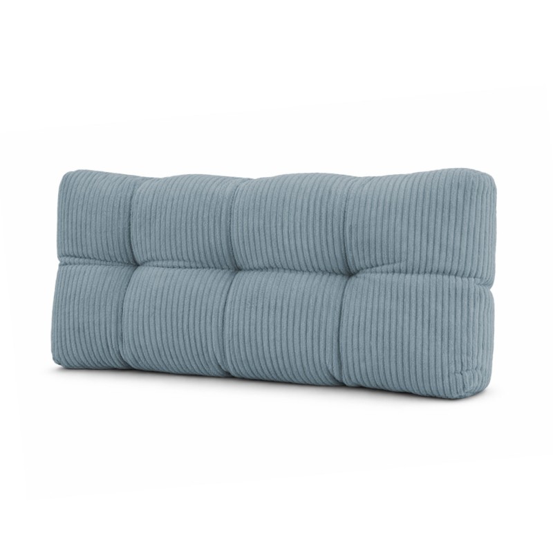 Coussin de dossier matelassé pour palettes | Velours côtelé | 120x40 cm | Couleur bleu