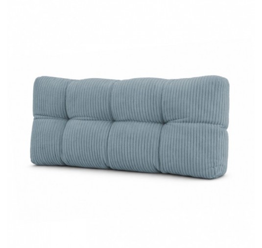 Coussin de dossier matelassé pour palettes | Velours côtelé | 120x40 cm | Couleur bleu