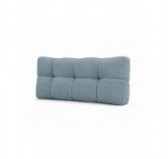 Coussin de dossier matelassé pour palettes | Velours côtelé | 120x40 cm | Couleur bleu