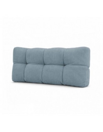 Coussin de dossier matelassé pour palettes | Velours côtelé | 120x40 cm | Couleur bleu