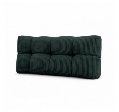 Coussin de dossier matelassé pour palettes | Velours côtelé | 120x40 cm | Couleur vert foncé