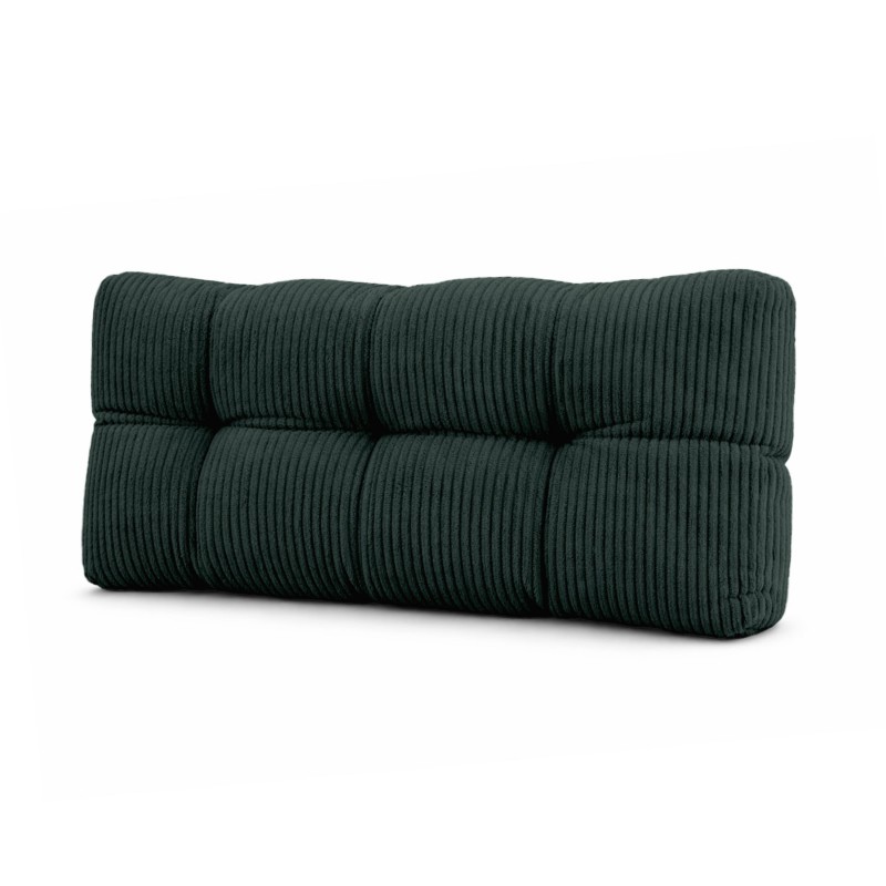 Coussin de dossier matelassé pour palettes | Velours côtelé | 120x40 cm | Couleur vert foncé