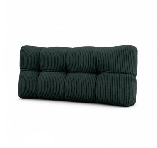 Coussin de dossier matelassé pour palettes | Velours côtelé | 120x40 cm | Couleur vert foncé