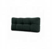 Coussin de dossier matelassé pour palettes | Velours côtelé | 120x40 cm | Couleur vert foncé