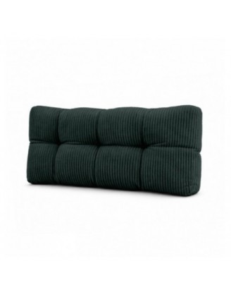 Coussin de dossier matelassé pour palettes | Velours côtelé | 120x40 cm | Couleur vert foncé