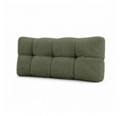 Coussin de dossier matelassé pour palettes | Velours côtelé | 120x40 cm | Couleur vert