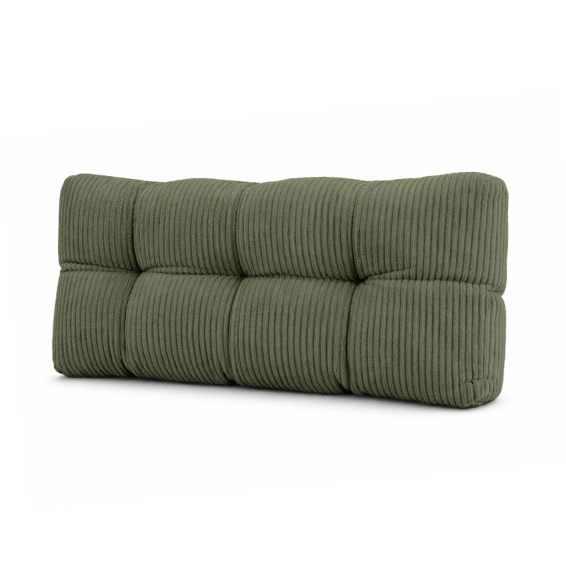 Coussin de dossier matelassé pour palettes | Velours côtelé | 120x40 cm | Couleur vert