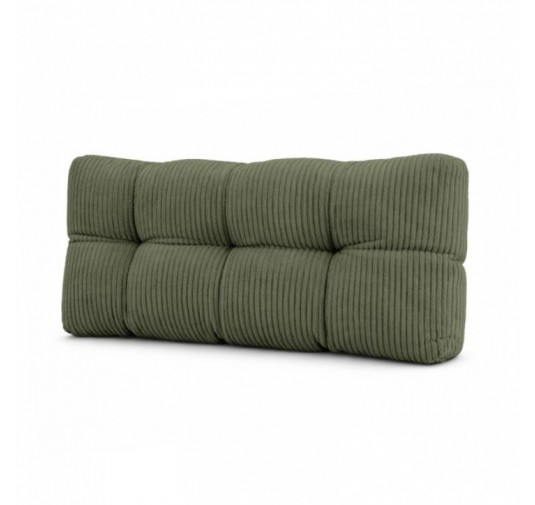 Coussin de dossier matelassé pour palettes | Velours côtelé | 120x40 cm | Couleur vert