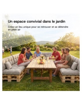 Coussin de dossier matelassé pour palettes | Velours côtelé | 120x40 cm | Couleur vert