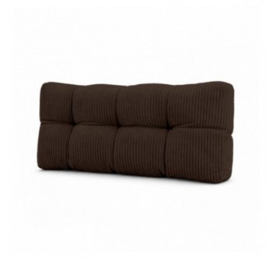Coussin de dossier matelassé pour palettes | Velours côtelé | 120x40 cm | Couleur marron foncé