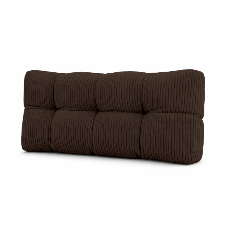 Coussin de dossier matelassé pour palettes | Velours côtelé | 120x40 cm | Couleur marron foncé