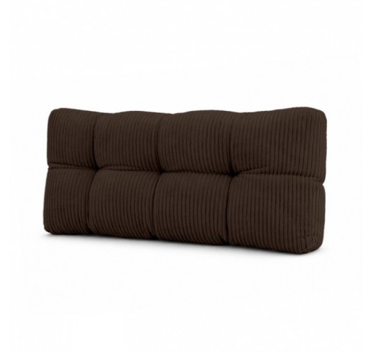 Coussin de dossier matelassé pour palettes | Velours côtelé | 120x40 cm | Couleur marron foncé