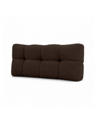 Coussin de dossier matelassé pour palettes | Velours côtelé | 120x40 cm | Couleur marron foncé