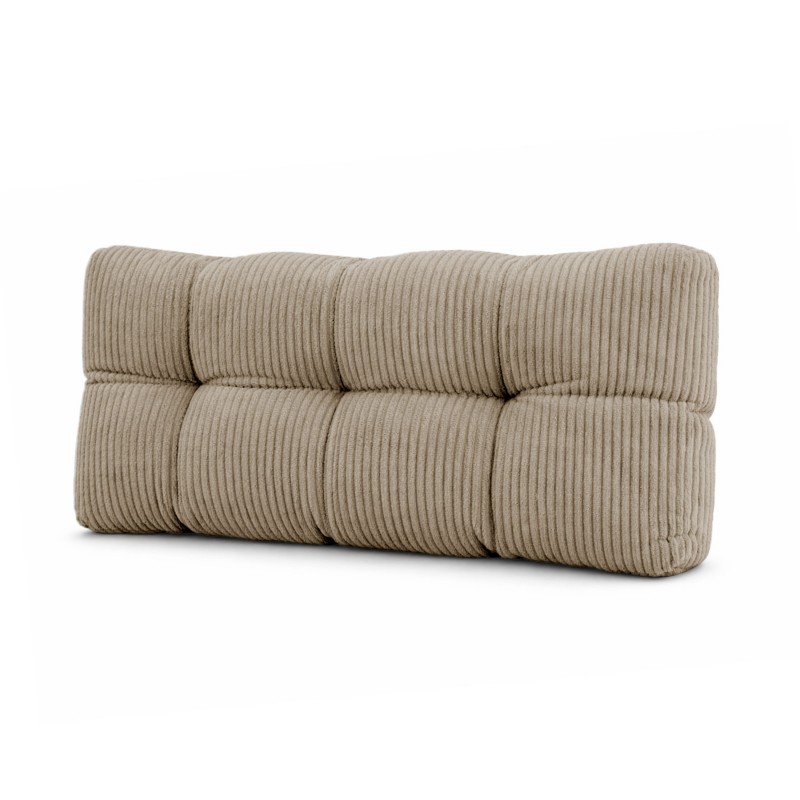Coussin de dossier matelassé pour palettes | Velours côtelé | 120x40 cm | Couleur marron