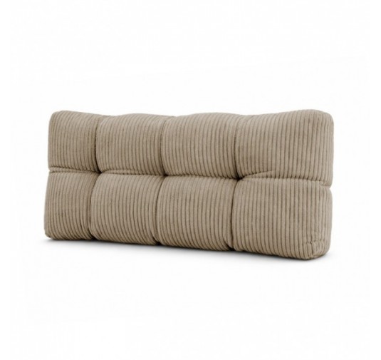Coussin de dossier matelassé pour palettes | Velours côtelé | 120x40 cm | Couleur marron
