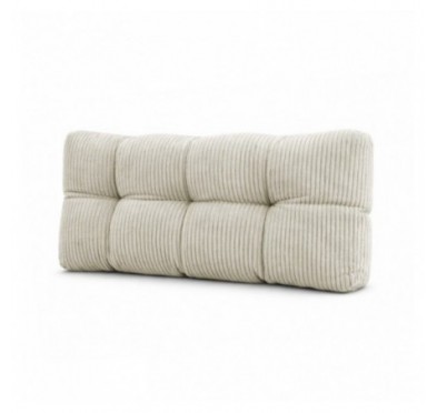 Coussin de dossier matelassé pour palettes | Velours côtelé | 120x40 cm | Couleur beige foncé