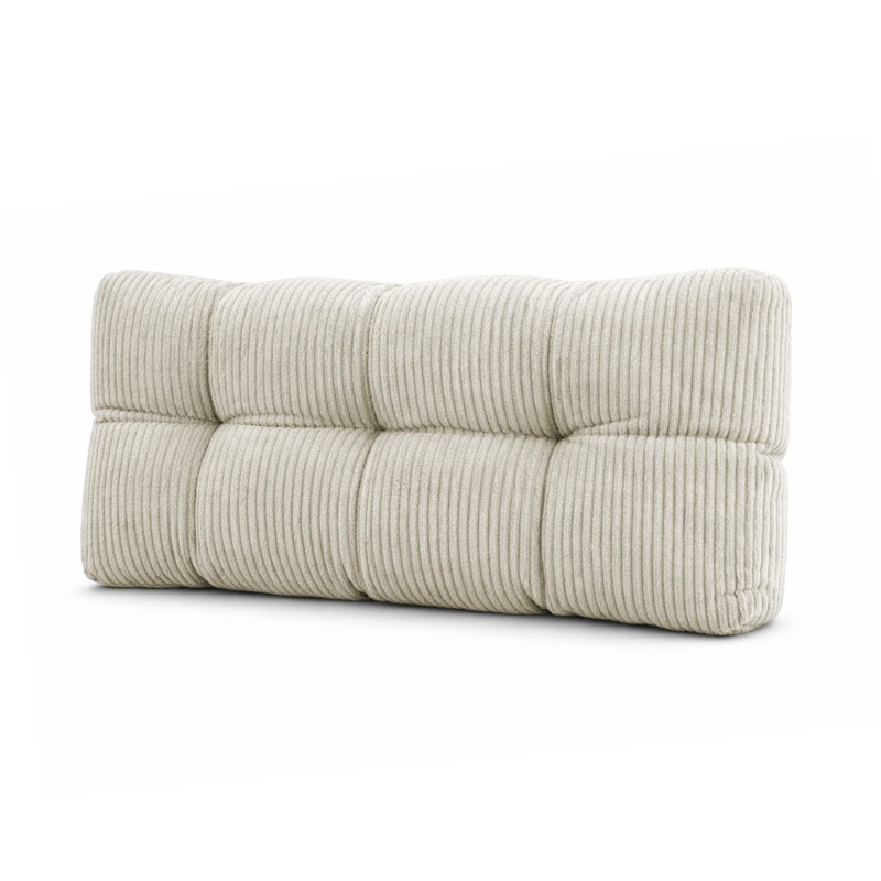 Coussin de dossier matelassé pour palettes | Velours côtelé | 120x40 cm | Couleur beige foncé