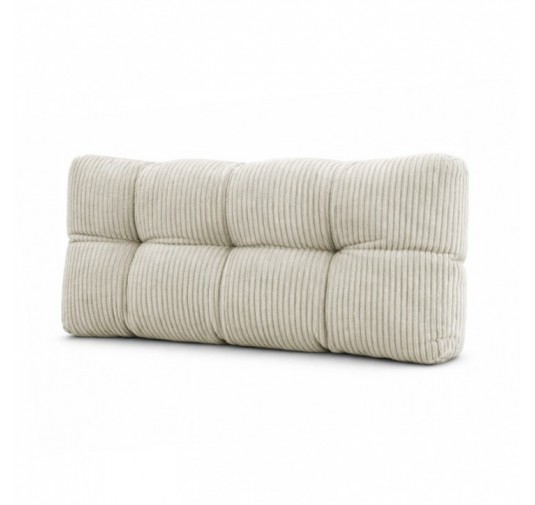 Coussin de dossier matelassé pour palettes | Velours côtelé | 120x40 cm | Couleur beige foncé