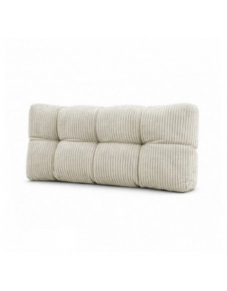 Coussin de dossier matelassé pour palettes | Velours côtelé | 120x40 cm | Couleur beige foncé