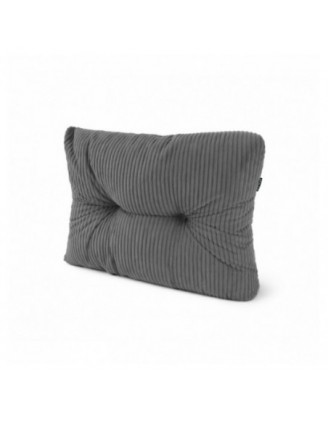 Coussin latéral matelassé pour palettes | Velours côtelé | 60x40 cm | Couleur gris foncé