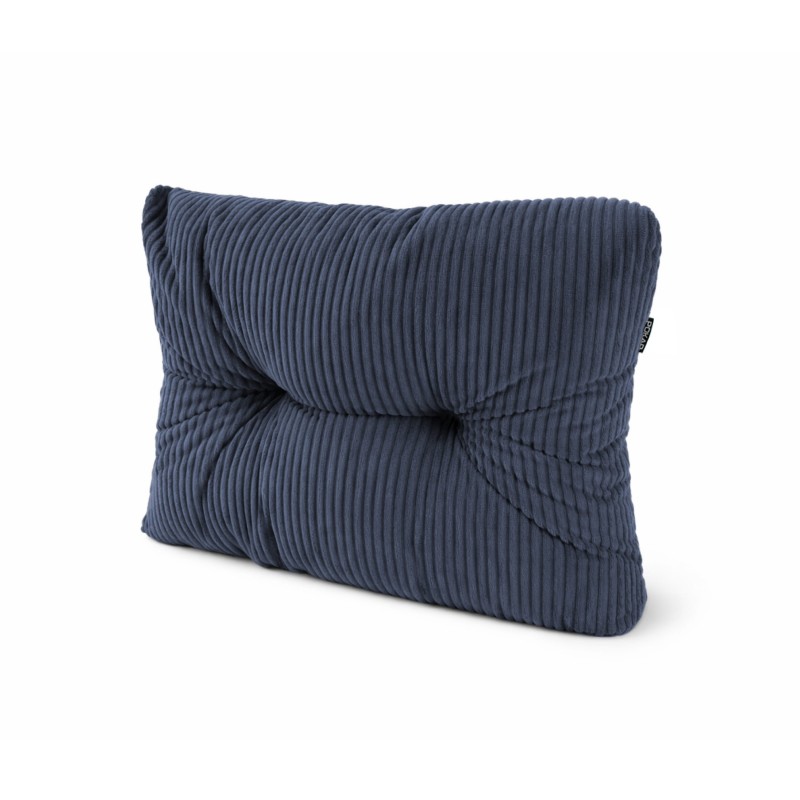 Coussin latéral matelassé pour palettes | Velours côtelé | 60x40 cm | Couleur bleu foncé