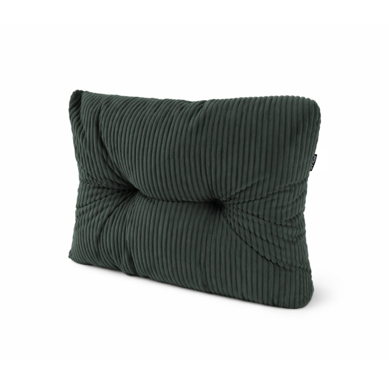Coussin latéral matelassé pour palettes | Velours côtelé | 60x40 cm | Couleur vert foncé