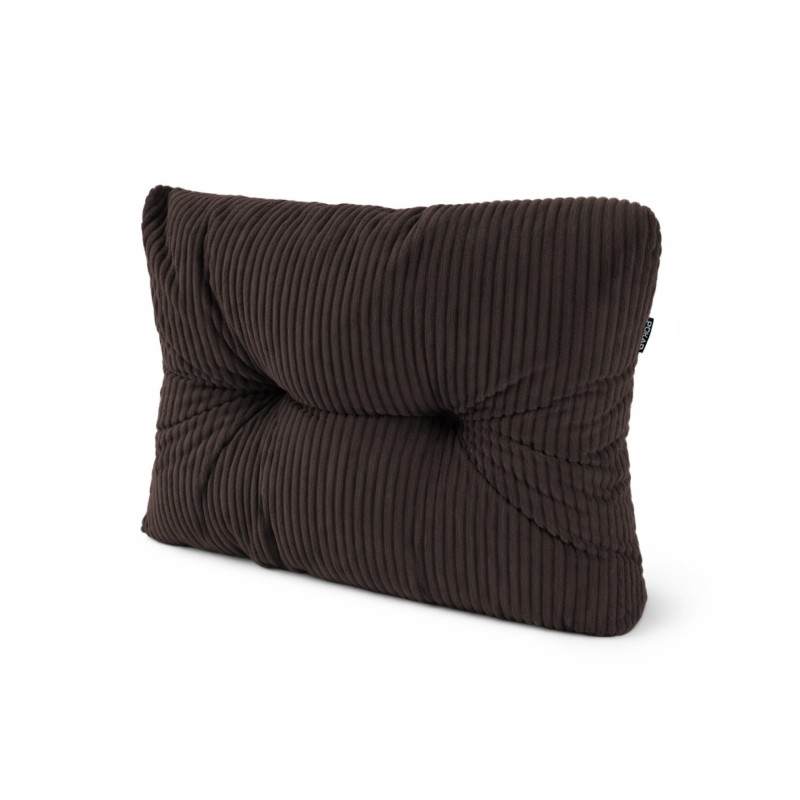 Coussin latéral matelassé pour palettes | Velours côtelé | 60x40 cm | Couleur marron foncé