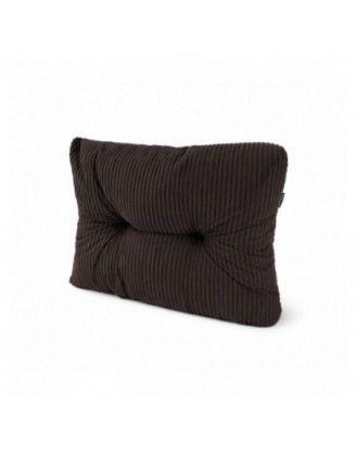 Coussin latéral matelassé pour palettes | Velours côtelé | 60x40 cm | Couleur marron foncé