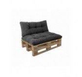 Set de 2 coussins de jardin matelassés pour palettes | Velours côtelé | Couleur gris foncé