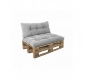 Set de 2 coussins de jardin matelassés pour palettes | Velours côtelé | Couleur gris