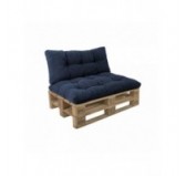 Set de 2 coussins de jardin matelassés pour palettes | Velours côtelé | Couleur bleu foncé