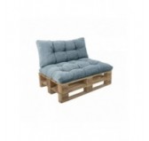 Set de 2 coussins de jardin matelassés pour palettes | Velours côtelé | Couleur bleu