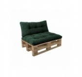 Set de 2 coussins de jardin matelassés pour palettes | Velours côtelé | Couleur vert foncé