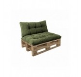 Set de 2 coussins de jardin matelassés pour palettes | Velours côtelé | Couleur vert