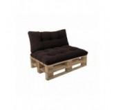 Set de 2 coussins de jardin matelassés pour palettes | Velours côtelé | Couleur marron foncé