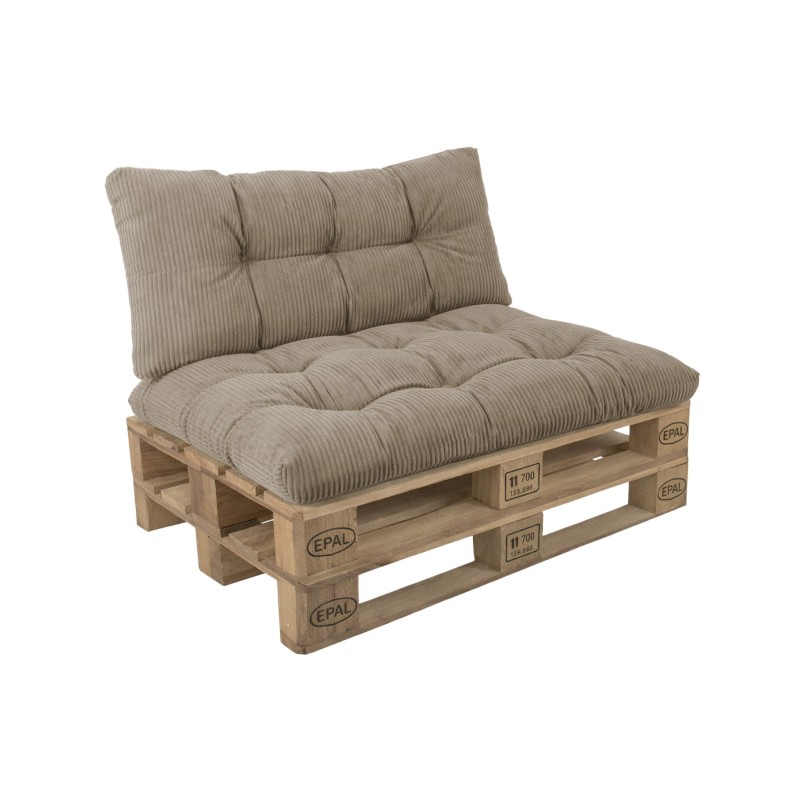 Set de 2 coussins de jardin matelassés pour palettes | Velours côtelé | Couleur marron