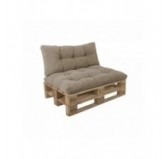 Set de 2 coussins de jardin matelassés pour palettes | Velours côtelé | Couleur marron