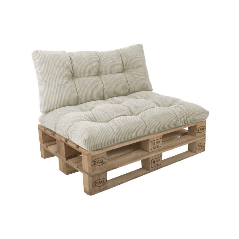 Set de 2 coussins de jardin matelassés pour palettes | Velours côtelé | Couleur beige foncé